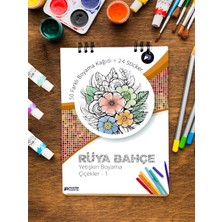 TeknoKapsül Postermanya Rüya Bahçe Yetişkin Boyama Kitabı, Çiçekler Mandala Boyama Kitabı, Boyama Defteri, Boyama Sayfaları, Yetişkinler Için Boyama Seti, Yetişkinler Için Boyama Kitabı