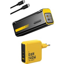 Aohi 40.000 mAh 140W Powerbank, Youth 3 Portlu Şarj Adaptörü ile Çoklu Cihaz Uyumu