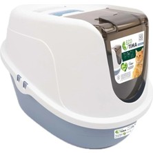 M-Pets Eco Tima Kapalı Kedi Tuvaleti 60X45X42,5CM Mavi L