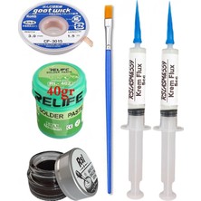 Smnr Relıfe RL-402 Krem Lehim 183°C 40GR Havya Uc Temizleyici Flux Lehim Toplama Cp-3,0mm Emme Teli Fırça SETI04
