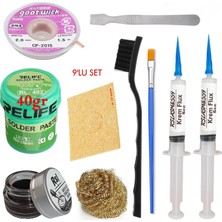Smnr Relıfe RL-402 Krem Lehim 183°C 40GR Havya Uc Temizleyici Seti Flux Lehim Toplama Cp-2,0mm Emme Teli Fırça Vs SET04