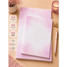 Miray Craft Yıldız Desenli 2'li Set (A4-A5) Notepad - Not Defteri - Bloknot