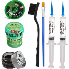Smnr Relıfe RL-402 Krem Lehim 183°C 40GR Havya Uç Temizleyici Flux Lehim Toplama 2uul-2,0mm Emme Teli Fırça SETI07