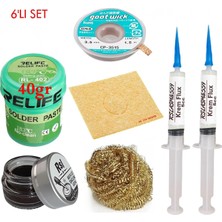 Smnr Relıfe RL-402 Krem Lehim 183°C 40GR Havya Uc Temizleyici Seti Flux Lehim Toplama Cp-3,5mm Emme Teli Vs SET05