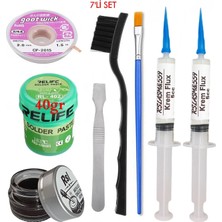 Smnr Relıfe RL-402 Krem Lehim 183°C 40GR Havya Uc Temizleyici Flux Lehim Toplama Cp-2,0mm Emme Teli Fırça Yedili SET02