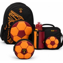 Galatasaray Lisanslı Futbol Topu Temalı 3’lü Okul Çantası Seti – Okul Çantası + Beslenme Çantası + Kalem Çantası Siyah Sarı Kırmızı