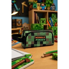 Dodomar Minecraft Kalemlik Çift Bölmeli Kalem Çantası Kalem Kutusu Çocuk Öğrenci Okul Kırtasiye Çantası