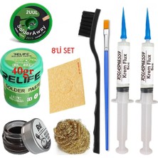 Smnr Relıfe RL-402 Krem Lehim 183°C 40GR Havya Uc Temizleyici Seti Flux Lehim Toplama 2uul-2,0mm Emme Teli Fırça SET02