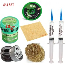 Smnr Relıfe RL-402 Krem Lehim 183°C 40GR Havya Uc Temizleyici Seti Flux Lehim Toplama 2uul-2,0mm Emme Teli Vs SET04