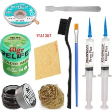 Smnr Relıfe RL-402 Krem Lehim 183°C 40GR Havya Uc Temizleyici Seti Flux Lehim Toplama Cp-3,5mm Emme Teli Fırça Vs SET02