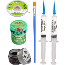 Smnr Relıfe RL-402 Krem Lehim 183°C 40GR Havya Uc Temizleyici Flux Lehim Toplama Cp-1,5mm Emme Teli Fırça SETI04