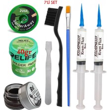 Smnr Relıfe RL-402 Krem Lehim 183°C 40GR Havya Uc Temizleyici Flux Lehim Toplama 2uul-2,0mm Emme Teli Fırça SETI04