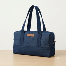 Kadın El Çantası Kot Patchwork Baguette Çanta -Özel Tasarım Denim El Çantası