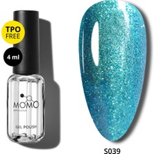 Momo Professional Kalıcı Oje S039, Yoğun Simli Açık Petrol Mavi, 4 ml