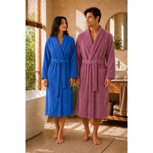 Luna Sacra %100 Bambu Unisex Nakışlı Işlemeli Şal Yaka Yetişkin Bornoz - Çeyiz Seti
