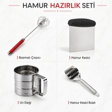 Zarif İnci Paslanmaz Çelik Hamur Pasta Hazırlık Seti 4 Parça