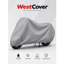 WestCover Vespa  Gts Supertech 310 Gri Kilit Uyumlu-Motosiklet Brandası,su Geçirmez Uvli Motor Örtüsü Bağlantı Klipsli Taşıma Çantalı.
