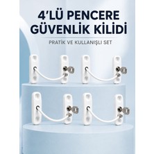 Pencere ve Kapılar Için Anahtarlı Güvenlik Kilidi 4’lü Set