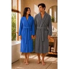 Luna Sacra %100 Bambu Unisex Nakışlı Işlemeli Şal Yaka Yetişkin Bornoz - Çeyiz Seti