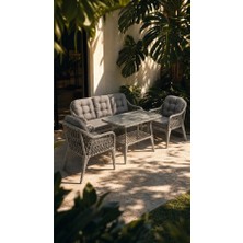 Çavdar Group Large Raddan 3+1+1 Raddan Oturma Grubu Balkon Teras Bahçe Mobilyası El Örgüsü Raddan 5 Kişilik Çay Seti