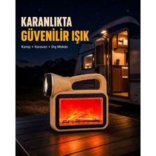 Solar Alev Işığı Cob Teknolojili Taşınabilir El Feneri ve Kamp Lambası