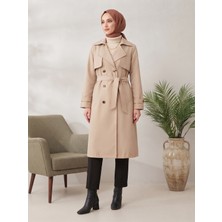 B.HE.Z Kruvaze Yaka Bondik Su Itici Kumaş Astarlı Trend Model Diz Altı Trençkot