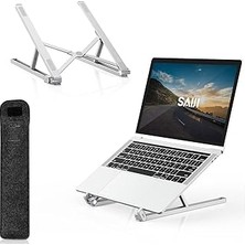 TeknoKapsül Bix Saiji X2 Taşıma Çantalı Alüminyum Notebook Laptop Standı Gümüş