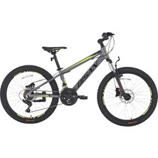 Bisan Cooper 24 Hd 24 Jant 21 Vites Hd Metalik Gri Siyah Sarı Çocuk Bisikleti 30 Kadro