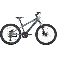 Bisan Cooper 24 Hd 24 Jant 21 Vites Hd Metalik Gri Siyah Mavi Çocuk Bisikleti 30 Kadro