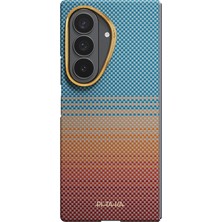 Galaxy Z Fold 8 Ultra Kılıf Aramid Karbon Fiber Pitaka Sunset 2.0 California Dream Serisi Mavi-Kahve