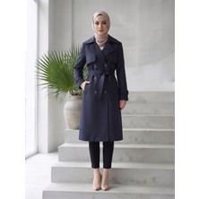 B.HE.Z Kruvaze Yaka Bondik Su Itici Kumaş Astarlı Trend Model Diz Altı Trençkot