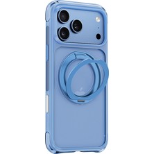 iPhone 17 Pro Kılıf Wiwu AG-203 Aeroguard Ultra Seri M-Safe Şarjlı Airbagli Standlı Kapak Açık Mavi