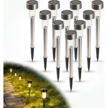 Gaman Metal Kasa 10 Adet Günışığı Ledli Güneş Enerjili Balkon ve Bahçe Aydınlatması Solar Saplamalı LED 30CM