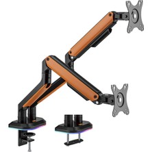 Brateck 17-32 Inç Uyumlu Iki Kollu Amortisörlü 2 - 9 Kg Vesa Rgb Turuncu Gaming Monitör Kolu (LDT63-C024GL)