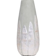 Yargıcı Sedef Detaylı Terakota VAZO(17X39 Cm)