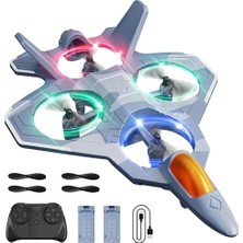 4DRC V50 2.4ghz Çift Bataryalı Işıklı Savaş Uçağı Rc Drone | 360° Takla Atabilen Başsız Modlu Kumandalı