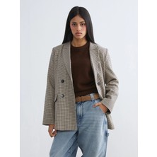 Lc Waikiki Yeni Sezon Kazayağı Desenli Kadın Blazer Ceket