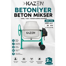 KAZEN 240 Litre - X X L Betoniyer Beton Mikser Beton Harç Yem Tohum Karma Makinesi
