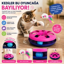 Mianna Kedi Oyuncağı İnteraktif Toplu Çember Oyuncak – Tüylü Fareli, Hareketli Toplu Eğlence Oyuncağı