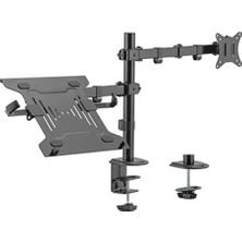 Brateck 17-32 Inç Uyumlu 2 - 9 Kg Vesa İki Kollu Monitör Kolu Laptop Standı (LDT66-C024ML)