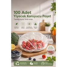 Porsima 100 Adet Tek Kullanımlık Gıda Koruyucu Lastikli Tazeliği Koruyan Tencere Tabak Gıda Koruyucu Çok Amaçlı Kapak Gıda Bonesi