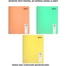 Mynote Text Pastel Defter A4 40 Yaprak Çizgili 3 Adet