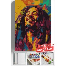 Corvo Sayılarla Boyama Seti Numaralı Tuval Fırça Boya Askı Aparatı Dahil Set 50X70 cm - Bob Marley