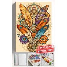 Corvo Sayılarla Boyama Seti Numaralı Tuval Fırça Boya Askı Aparatı Dahil Set 50X70 cm - Bohem Tüy