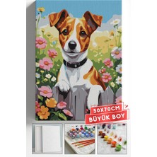 Corvo Sayılarla Boyama Seti Numaralı Tuval Fırça Boya Askı Aparatı Dahil Set 50X70 cm - Çitteki Köpek