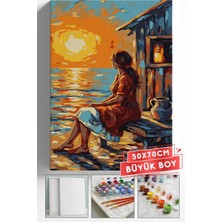 Corvo Sayılarla Boyama Seti Numaralı Tuval Fırça Boya Askı Aparatı Dahil Set 50X70 cm - Final Sahil