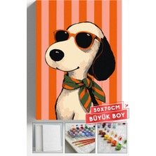 Corvo Sayılarla Boyama Seti Numaralı Tuval Fırça Boya Askı Aparatı Dahil Set 50X70 cm - Gözlüklü Snoop