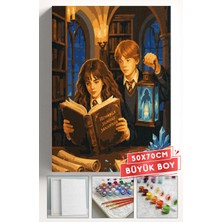 Corvo Sayılarla Boyama Seti Numaralı Tuval Fırça Boya Askı Aparatı Dahil Set 50X70 cm - Hermoni