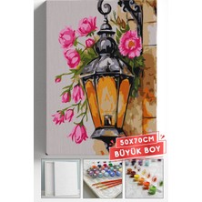 Corvo Sayılarla Boyama Seti Numaralı Tuval Fırça Boya Askı Aparatı Dahil Set 50X70 cm - Lamba ve Çiçek