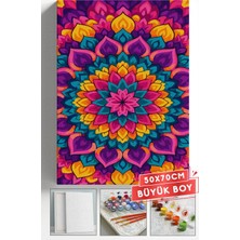 Corvo Sayılarla Boyama Seti Numaralı Tuval Fırça Boya Askı Aparatı Dahil Set 50X70 cm - Mandala